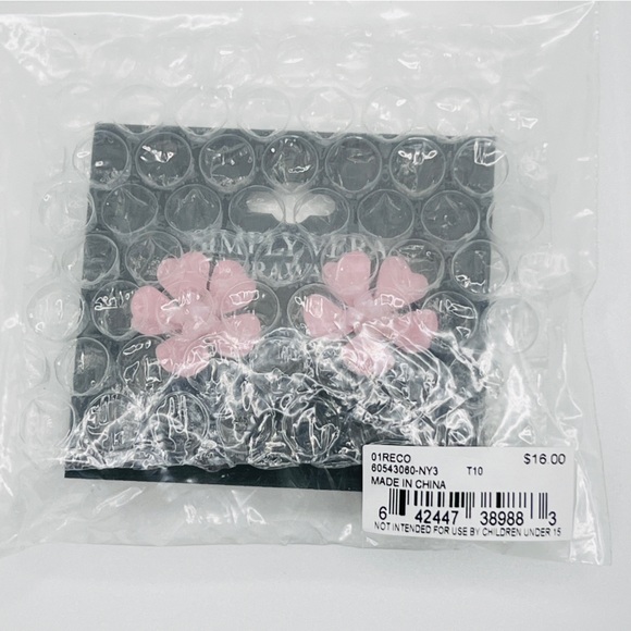 VERA WANG Earrings - Pink Enamel Flowers - Picture 3 of 4